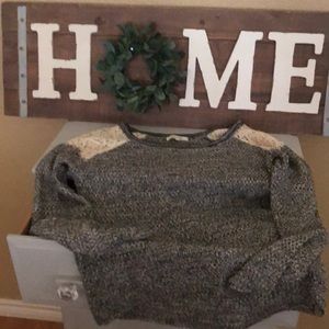 Black and white knit sweater